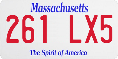 MA license plate 261LX5