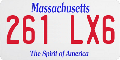 MA license plate 261LX6
