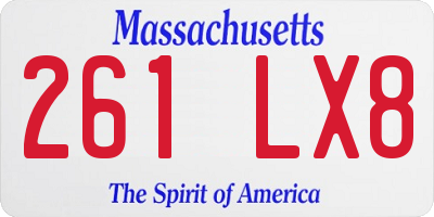 MA license plate 261LX8