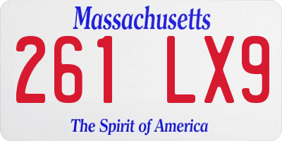 MA license plate 261LX9
