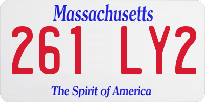 MA license plate 261LY2
