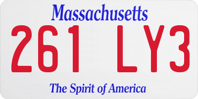 MA license plate 261LY3