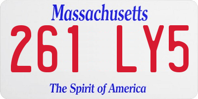 MA license plate 261LY5
