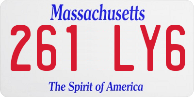 MA license plate 261LY6