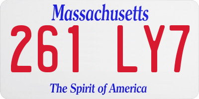 MA license plate 261LY7