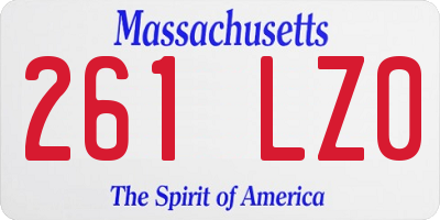 MA license plate 261LZ0