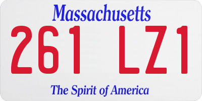 MA license plate 261LZ1