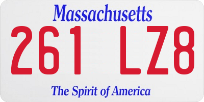MA license plate 261LZ8