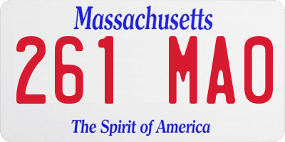 MA license plate 261MA0