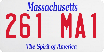 MA license plate 261MA1