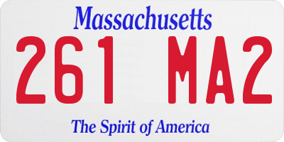 MA license plate 261MA2