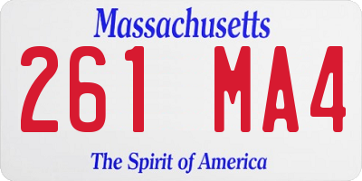 MA license plate 261MA4