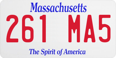 MA license plate 261MA5