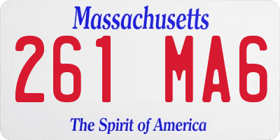 MA license plate 261MA6