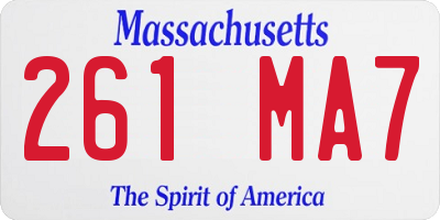 MA license plate 261MA7