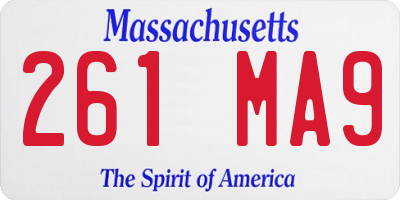 MA license plate 261MA9