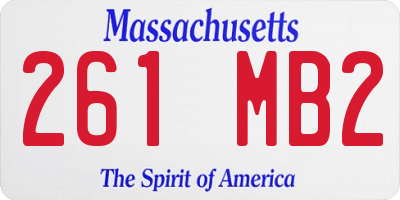 MA license plate 261MB2