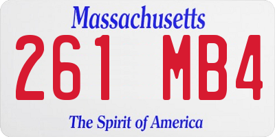 MA license plate 261MB4