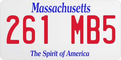 MA license plate 261MB5