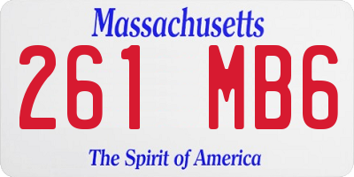 MA license plate 261MB6