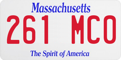 MA license plate 261MC0