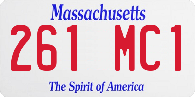 MA license plate 261MC1