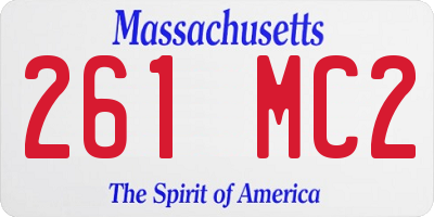 MA license plate 261MC2