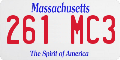 MA license plate 261MC3