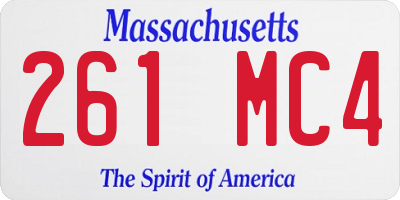 MA license plate 261MC4