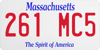 MA license plate 261MC5