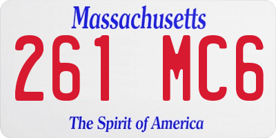 MA license plate 261MC6