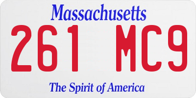 MA license plate 261MC9
