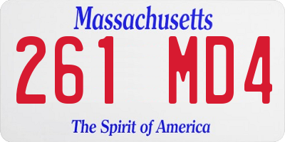 MA license plate 261MD4