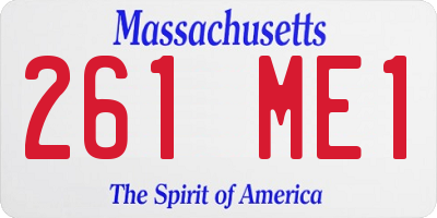 MA license plate 261ME1