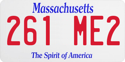 MA license plate 261ME2