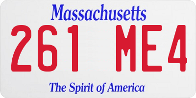 MA license plate 261ME4