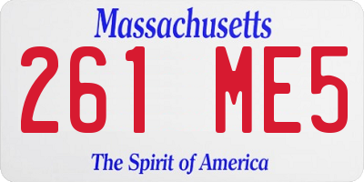 MA license plate 261ME5