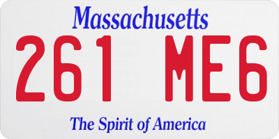 MA license plate 261ME6
