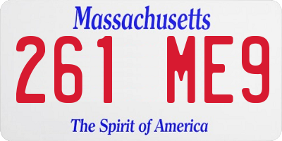 MA license plate 261ME9