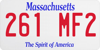 MA license plate 261MF2