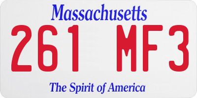 MA license plate 261MF3