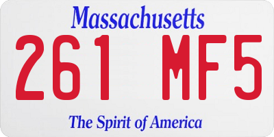 MA license plate 261MF5