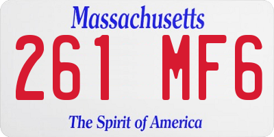MA license plate 261MF6