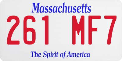 MA license plate 261MF7