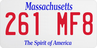 MA license plate 261MF8