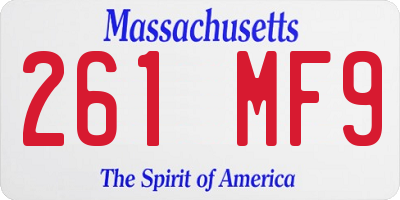 MA license plate 261MF9
