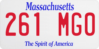 MA license plate 261MG0