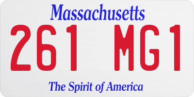MA license plate 261MG1