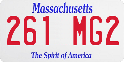 MA license plate 261MG2