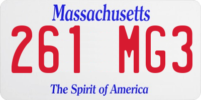 MA license plate 261MG3